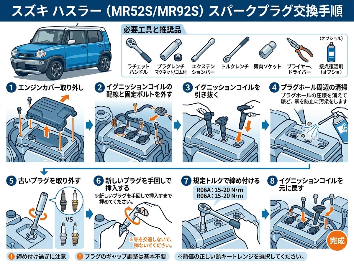 スズキ ハスラー プラグ交換の手順と必要工具