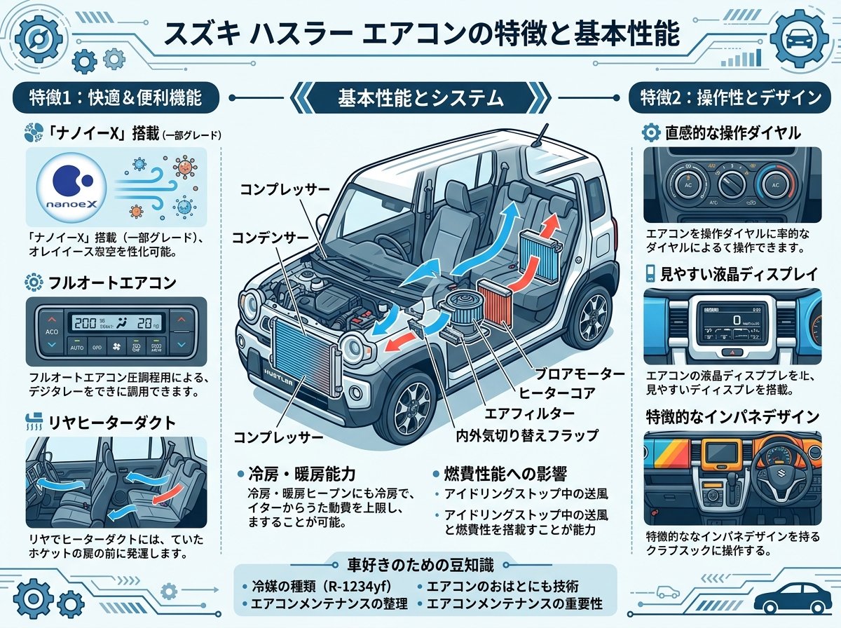 スズキ ハスラー エアコンの特徴と基本性能