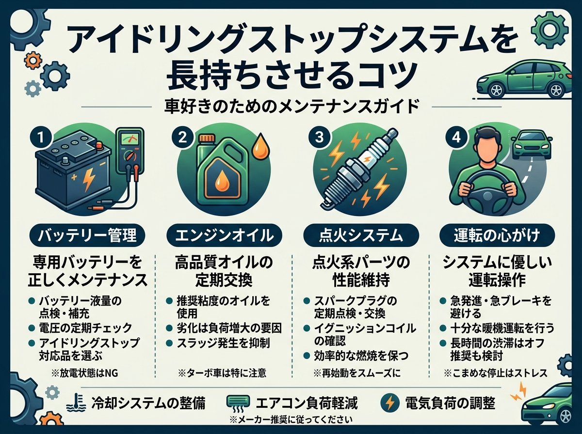 アイドリングストップシステムを長持ちさせるコツ