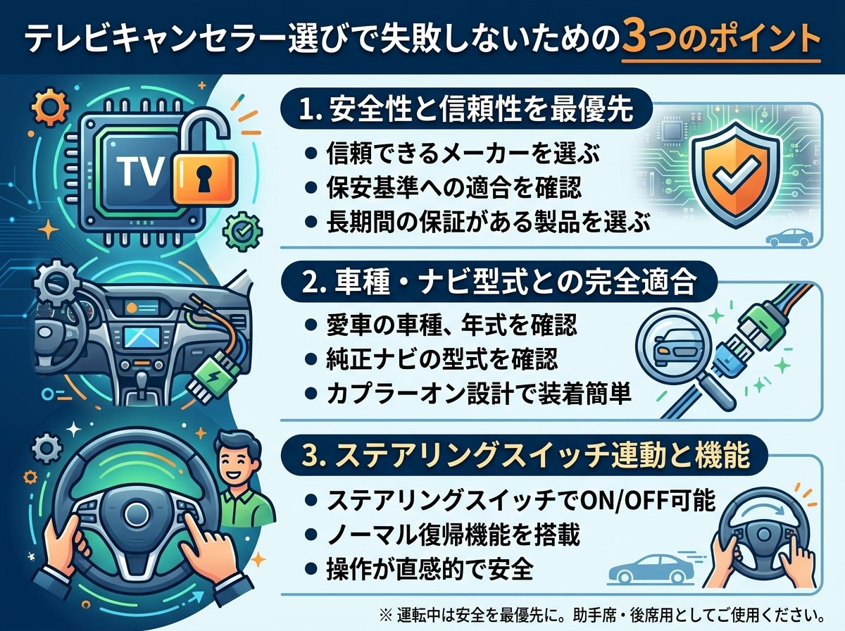 テレビキャンセラー選びで失敗しないための3つのポイント