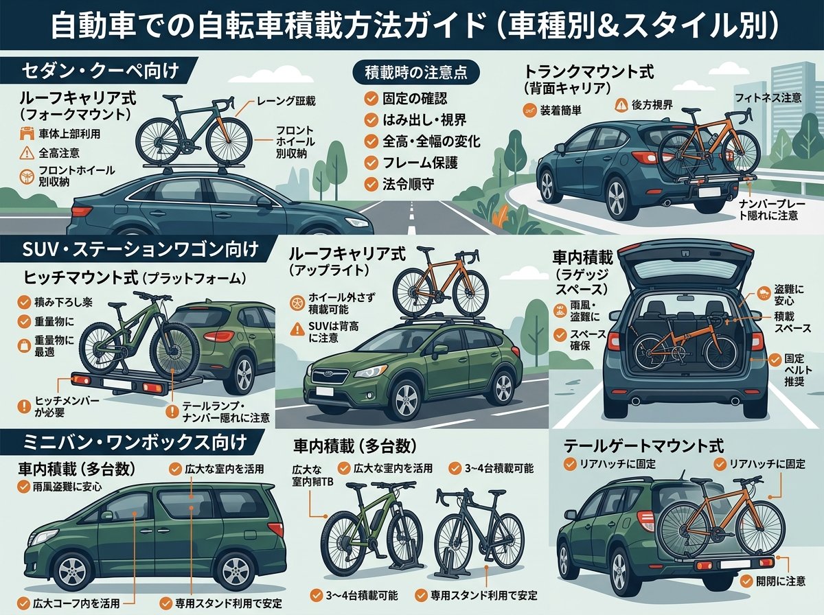 自転車の種類別積載方法