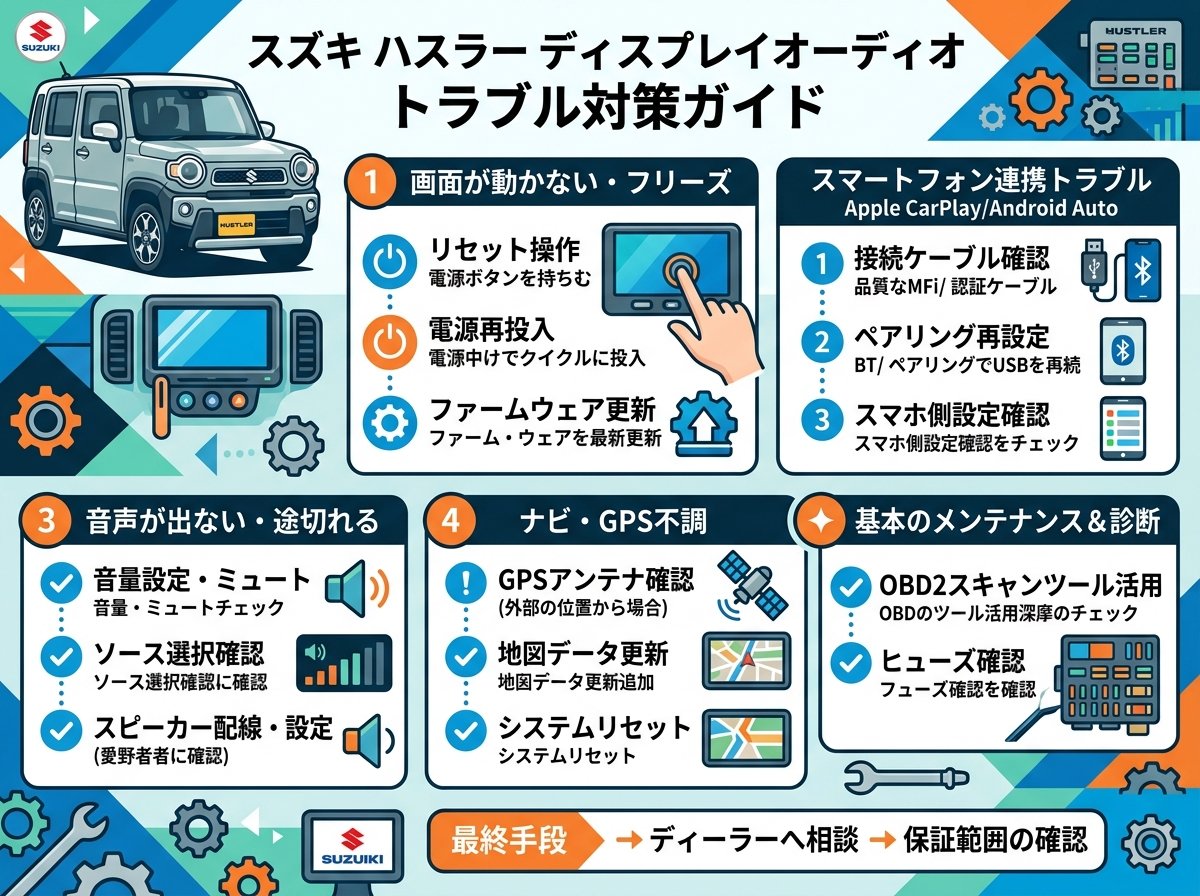 スズキハスラーディスプレイオーディオのトラブル対策