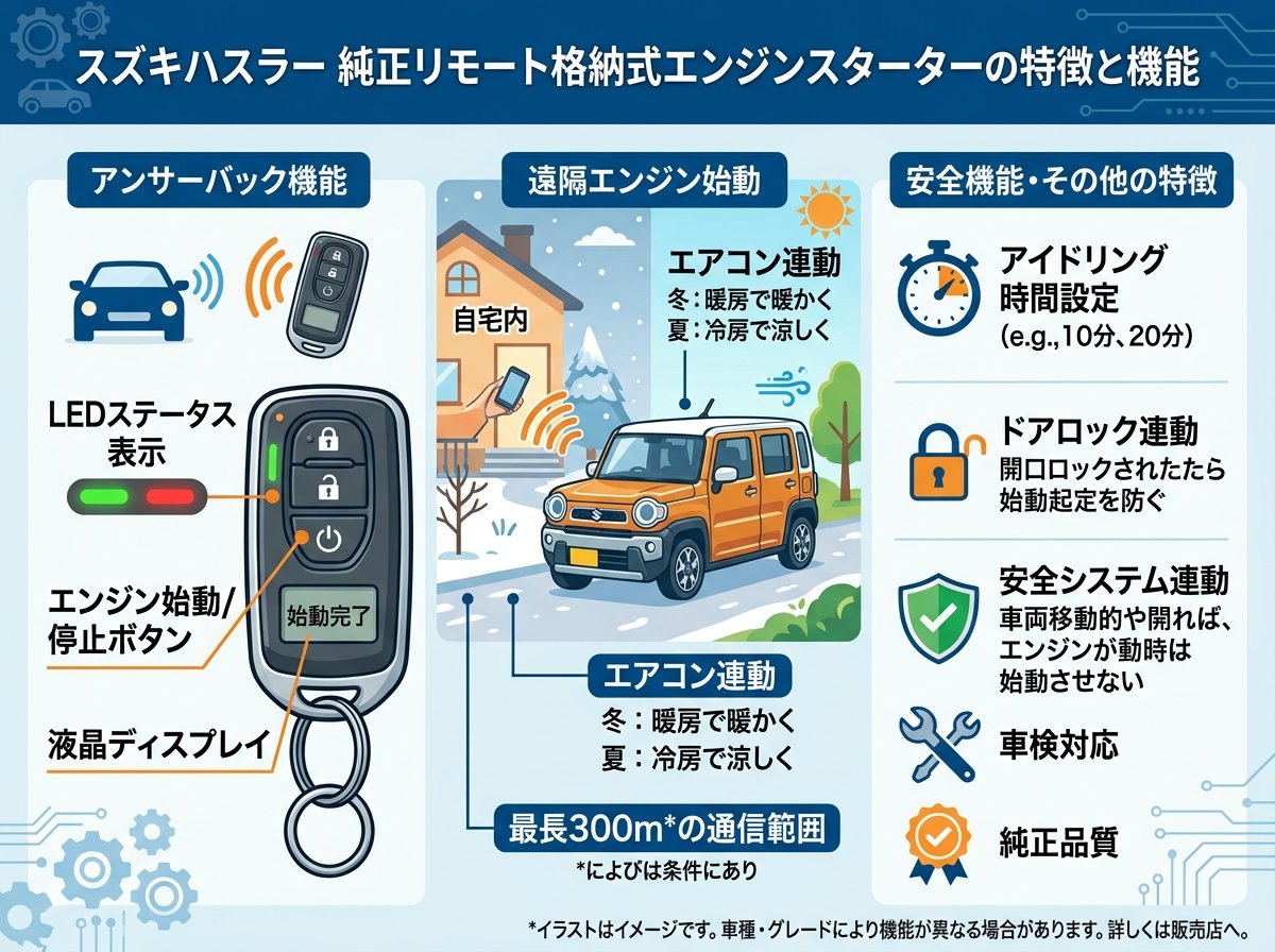 スズキハスラーの純正エンジンスターターの特徴と機能