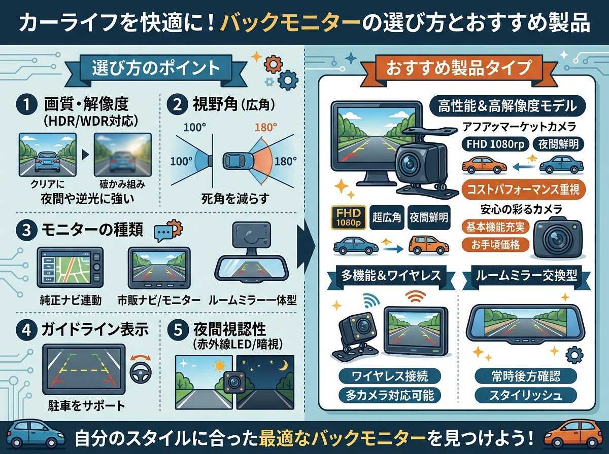 バックモニターの選び方とおすすめ製品