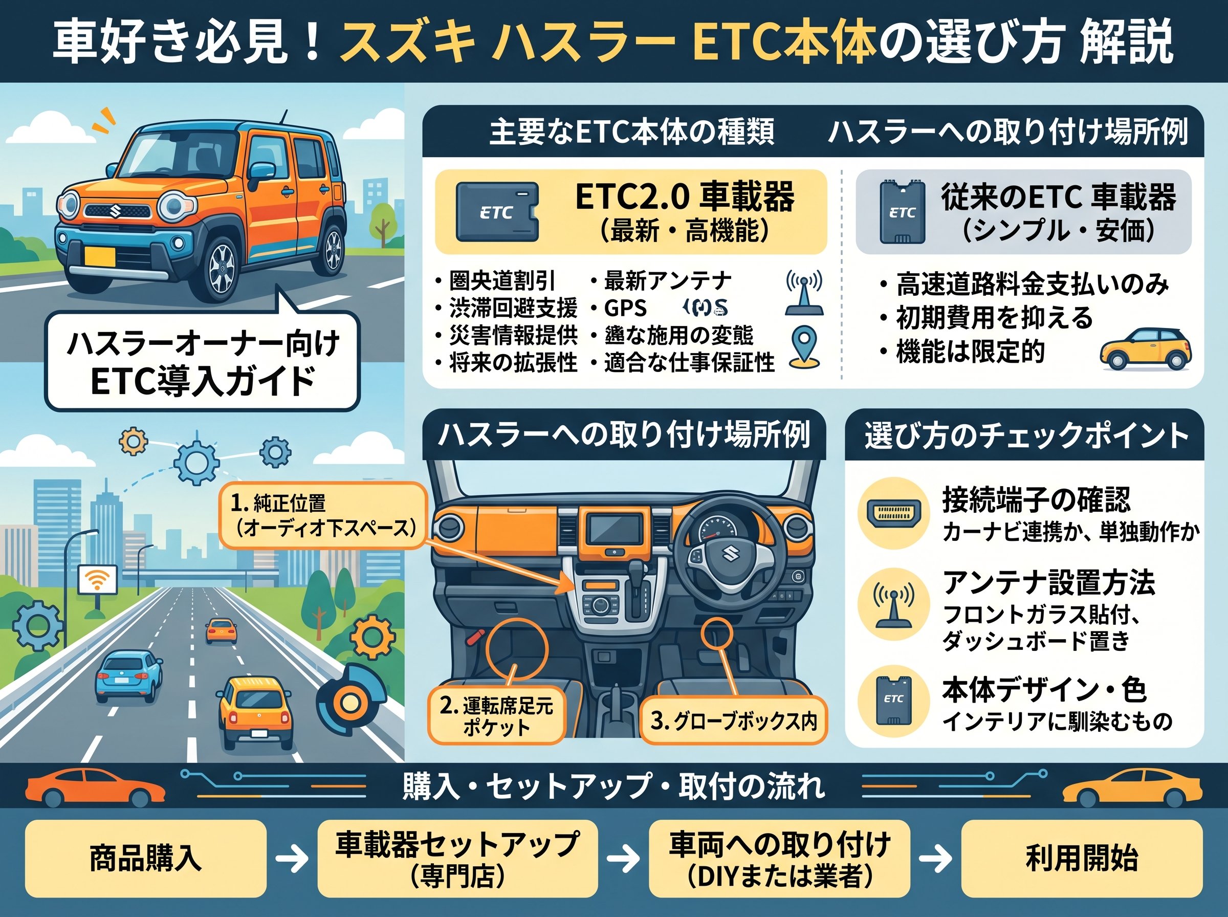 スズキ ハスラー ETC本体の選び方