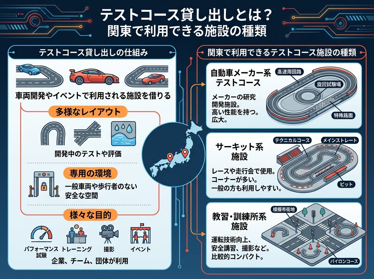 テストコース貸し出しとは何か？関東で利用できる施設の種類