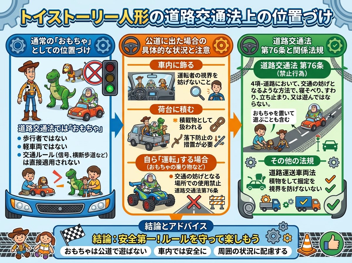 トイストーリー人形の道路交通法上の位置づけ