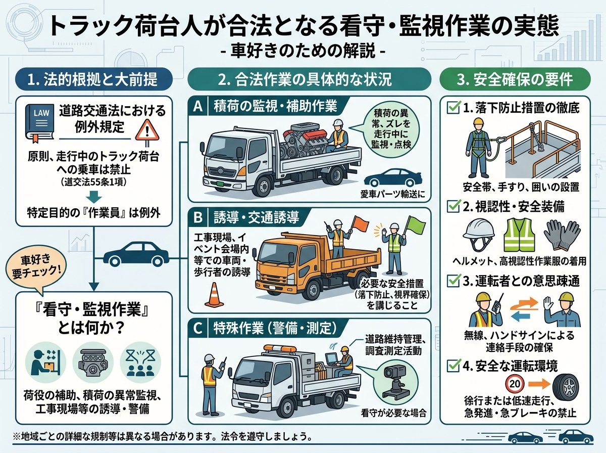 トラック荷台人が合法となる看守・監視作業の実態