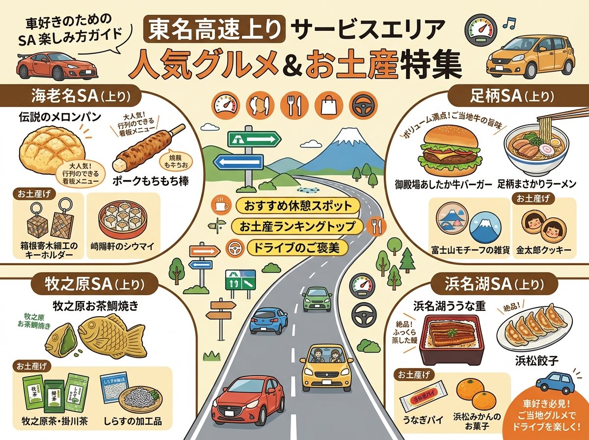 東名高速上りサービスエリア人気グルメとお土産特集
