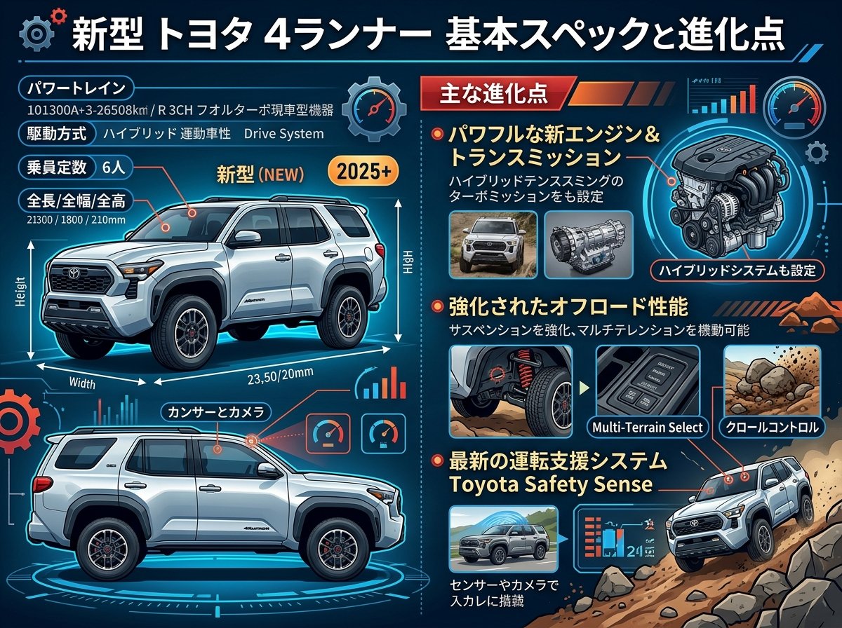 トヨタ4ランナー新型の基本スペックと進化点