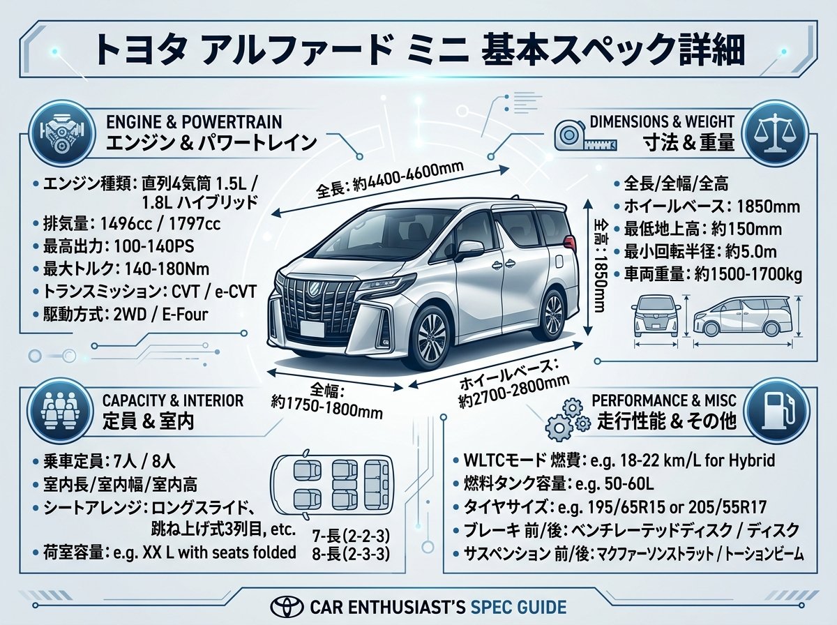 トヨタ アルファード ミニの基本スペック詳細