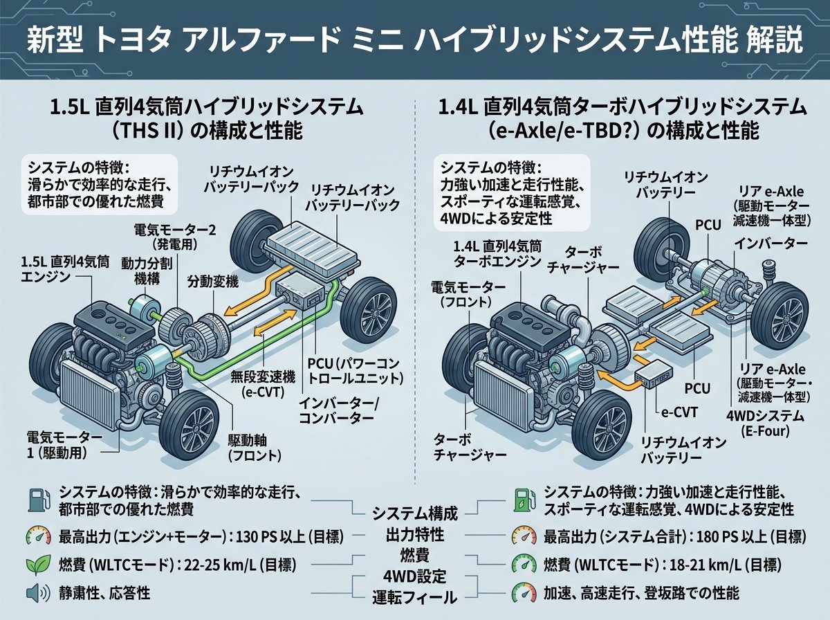 トヨタ アルファード ミニのハイブリッドシステム性能