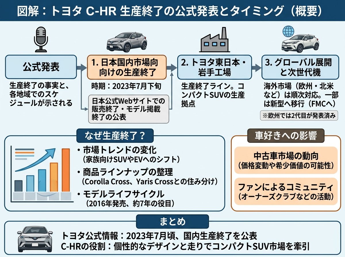トヨタchr生産終了の公式発表とタイミング