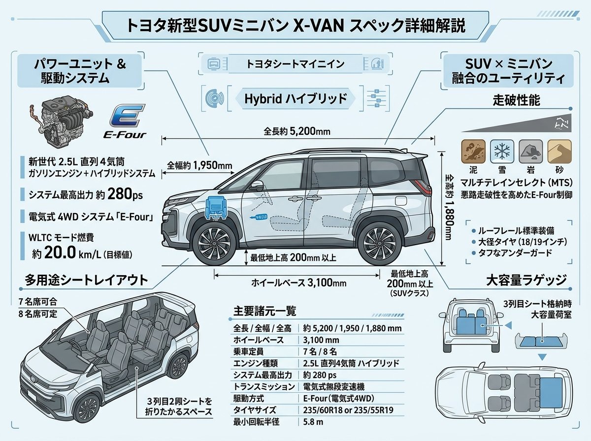 トヨタ新型SUVミニバン X-VANスペック詳細解説