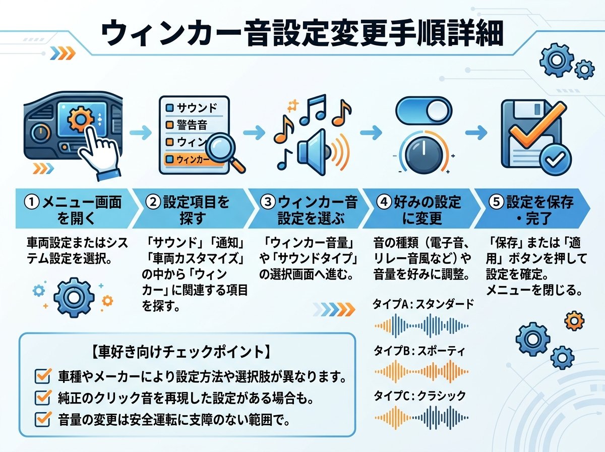 ウィンカー音設定変更手順詳細
