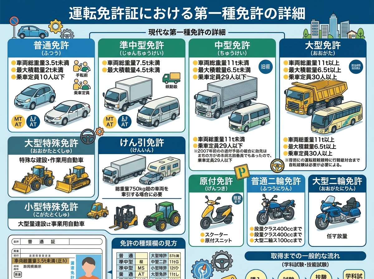 運転免許証における第一種免許の詳細