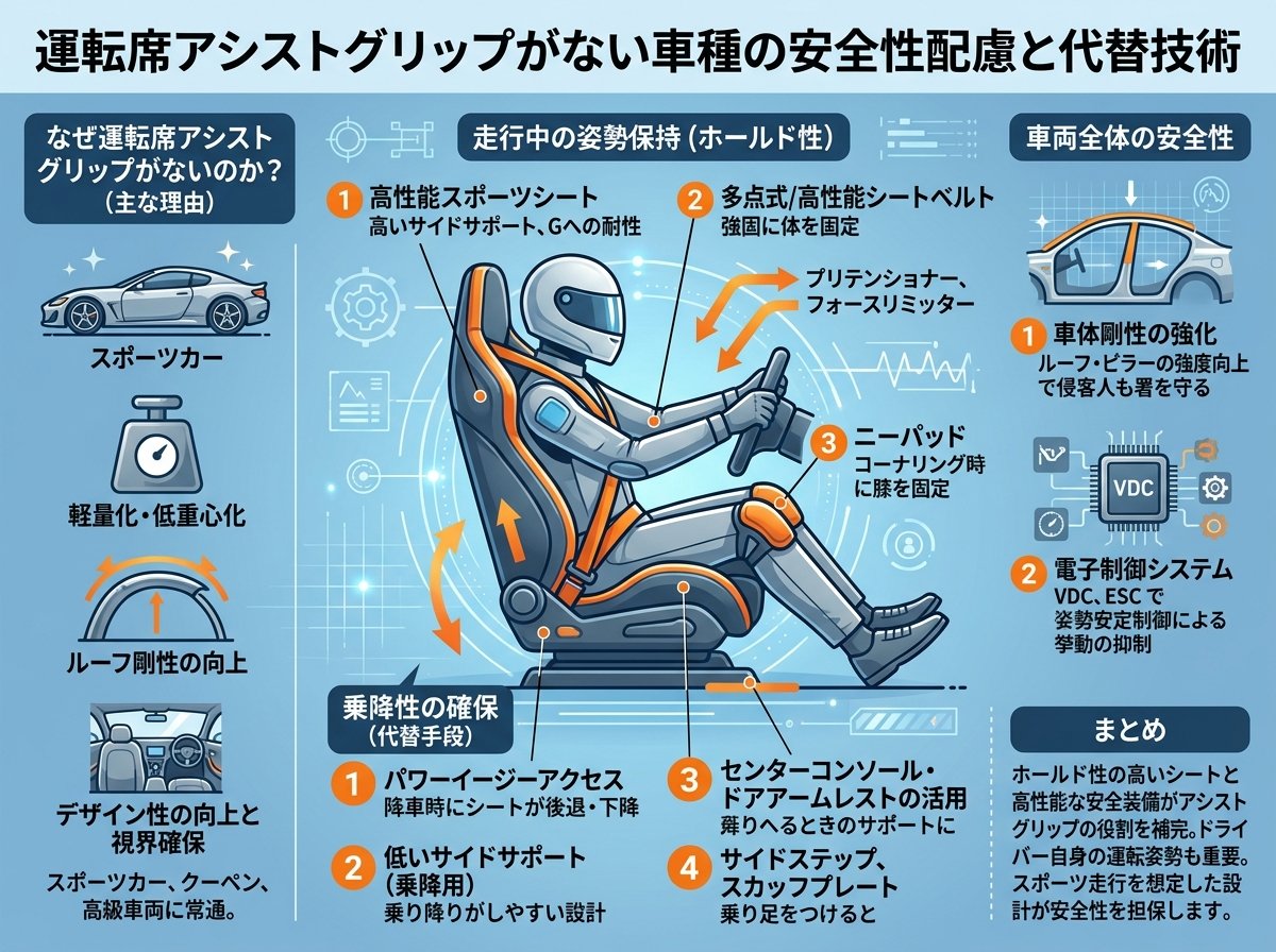 運転席アシストグリップない車種の安全性配慮