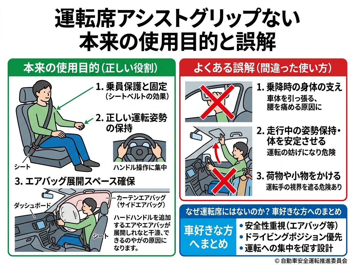 運転席アシストグリップない本来の使用目的と誤解