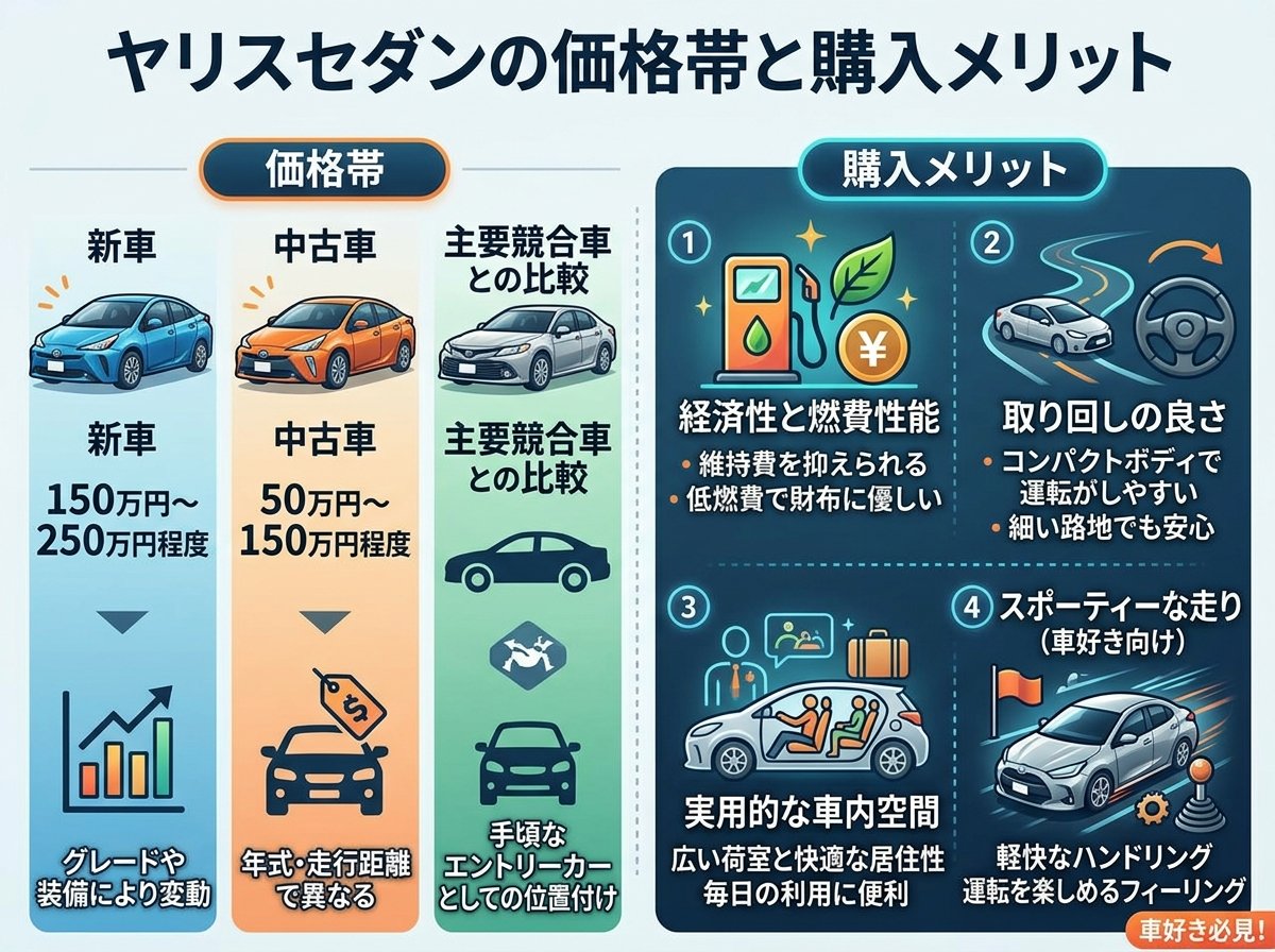 ヤリスセダンの価格帯と購入メリット