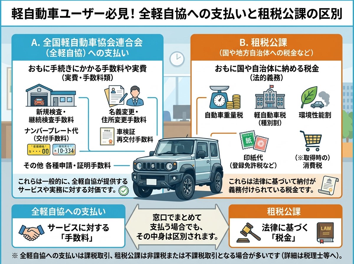 全国軽自動車協会連合会への支払いと租税公課の区別