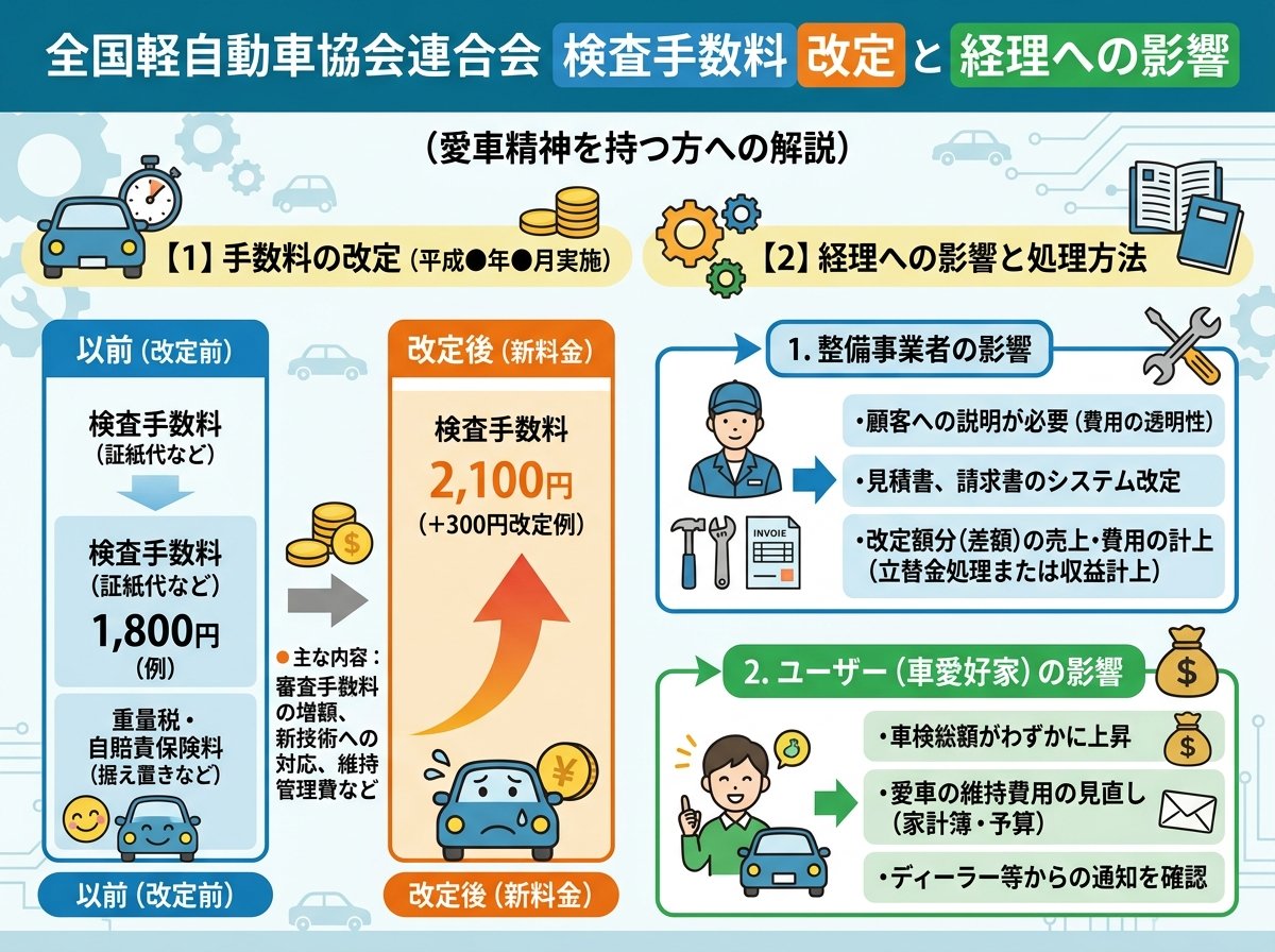 全国軽自動車協会連合会検査手数料の改定と経理への影響